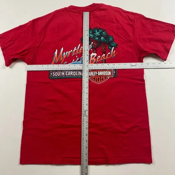 Vintage 90s Harley Davidson Bald Eagle T Shirt Mens Medium Myrtle Beach SC - Picture 8 of 10